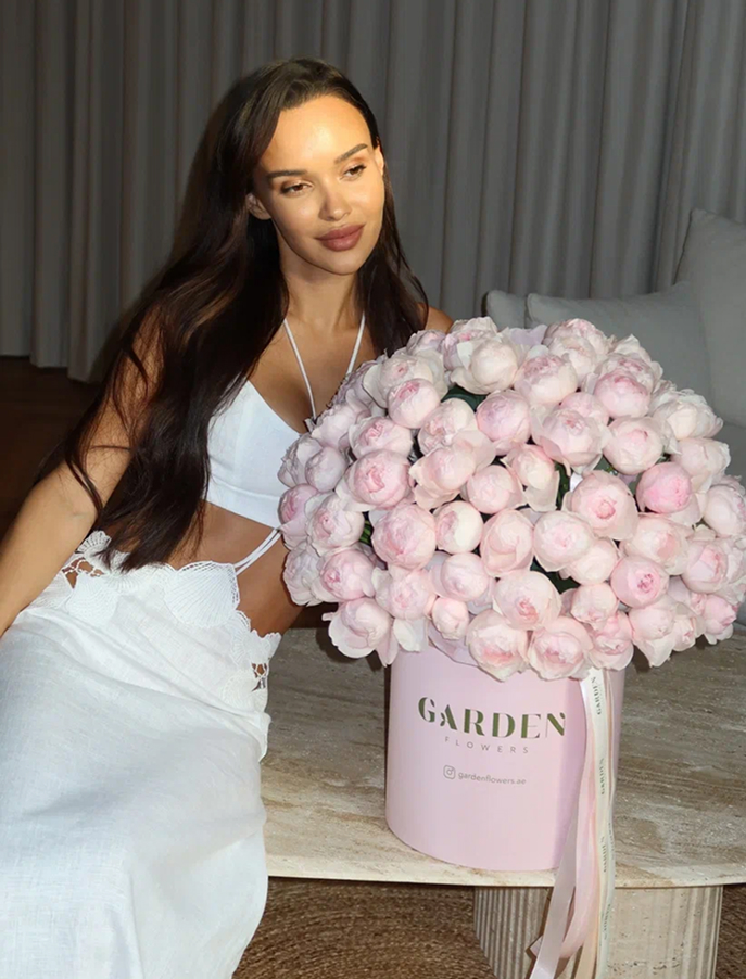 Box of peony  shaped roses  PINK
